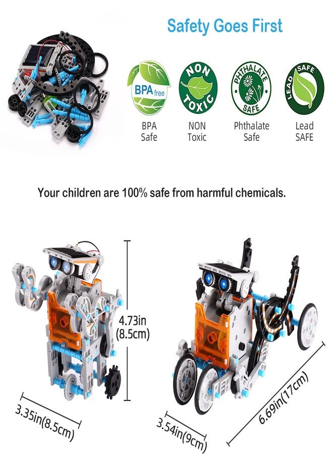 ACELIFE STEM Solar Robot Toy 12-in-1 Educational Science Kit DIY Building Toy Construction Engineering Set for Kids Age 8-12 Boys & Girls Birthday, Solar Powered Toy-Grey - Image 5