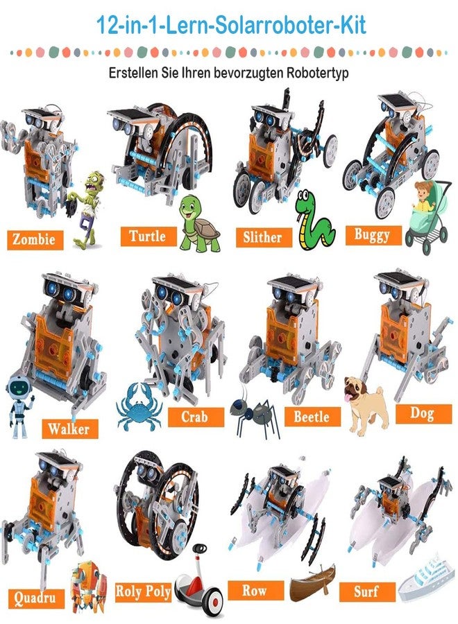 ACELIFE STEM Solar Robot Toy 12-in-1 Educational Science Kit DIY Building Toy Construction Engineering Set for Kids Age 8-12 Boys & Girls Birthday, Solar Powered Toy-Grey - Image 3