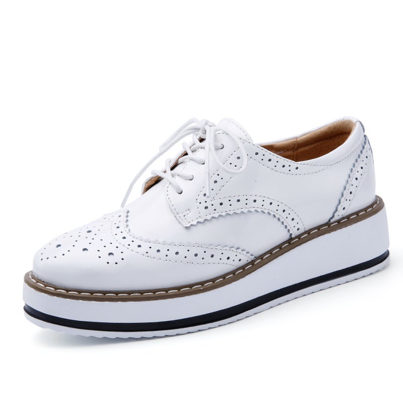 spring shoes 2024 outdoor generation independent station spell a lot of leather shoes with deep mouth women's shoes - Image 1