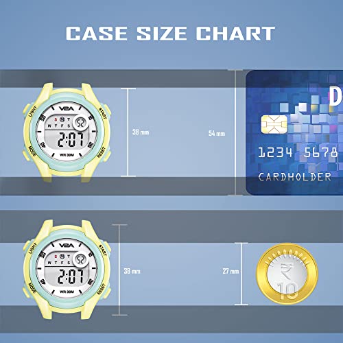V2A Boys and Girls Kids Watch - Waterproof Watch, Gifts for Boys and Girls Age 5-13 for Multi-Functional 30 M Waterproof Digital Sports Watches for 5 6 7 8 9 10 Year Old Kids (Light Green Dial and Band) - Image 4