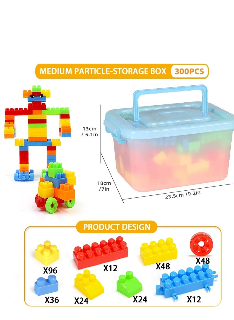 فلاي هسو 300 قطعة لعبة بناء للأطفال مع صندوق تخزين، لعبة بناء متينة وسهلة الحمل - Image 2