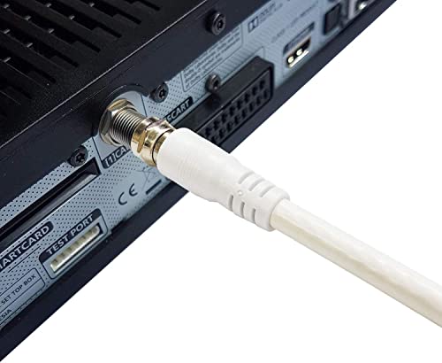 Boobrie 6.56Ft RG6 Coaxial Cable Connectors Set White F-Type Male to Male Coax TV Antenna Extension Cable +2pcs F Female to Female Connectors Coupler for TV Antenna, DVR, VCR, Satellite, Sky Virgin - Image 4