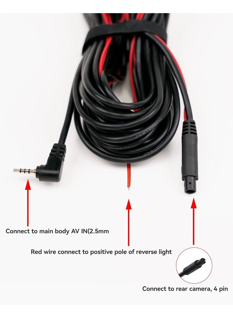 WOLFBOX 50Feet Rear Camera Longer Replacement Cable for i17 / i07 / G840S /G840H / G930 / G850 / G900 / G850PRO Mirror Dash Cam - Image 3