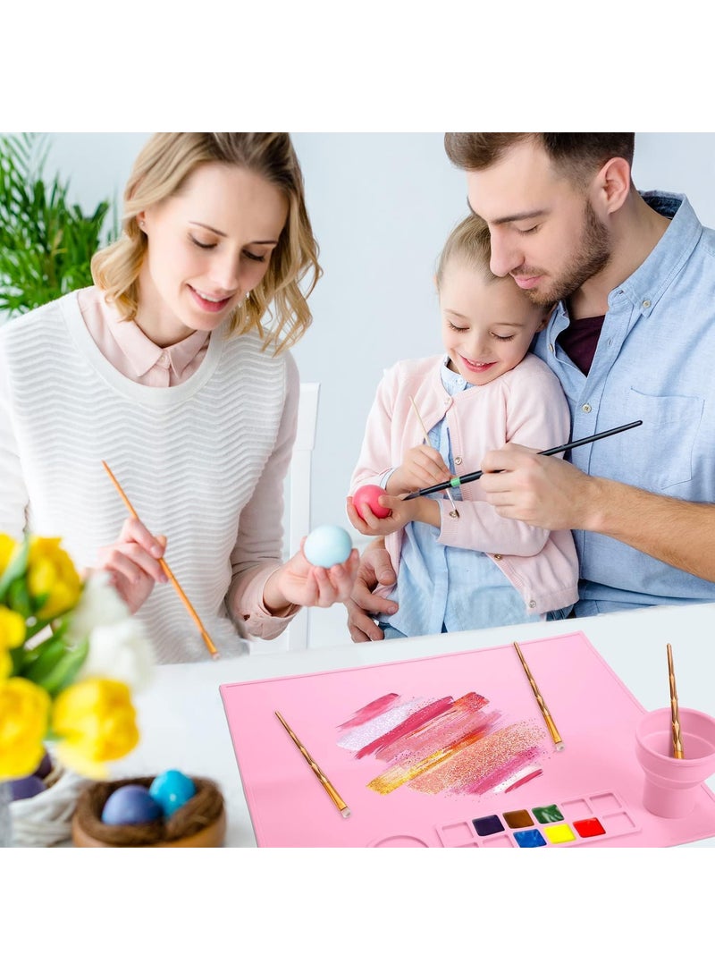 LAKHESHWAR LAKHESHWAR Large Silicone Art Mat with Cleaning Cup Multipurpose Silicone Craft Sheet for Painting Clay Resin Casting Flexible Crafting Mat and Children Art Painting Handmade Make Mold  - Image 5