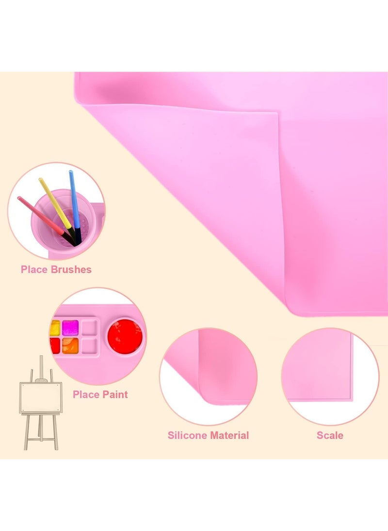 LAKHESHWAR LAKHESHWAR Large Silicone Art Mat with Cleaning Cup Multipurpose Silicone Craft Sheet for Painting Clay Resin Casting Flexible Crafting Mat and Children Art Painting Handmade Make Mold  - Image 4