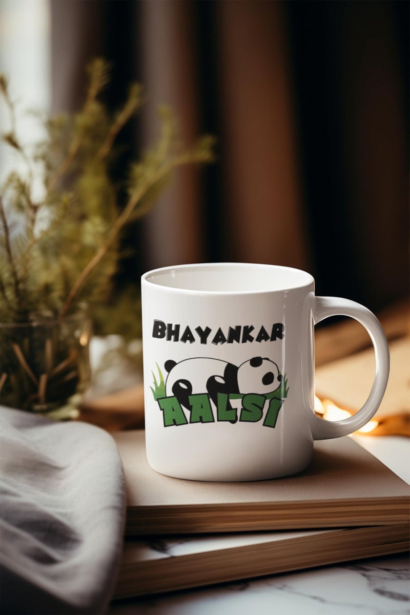 TAJNAN Funny Panda Coffee Mug – Bhayankar Aalsi Design – Cute Lazy Panda Ceramic Cup 11 oz, Gift for Friends & Office - Image 5