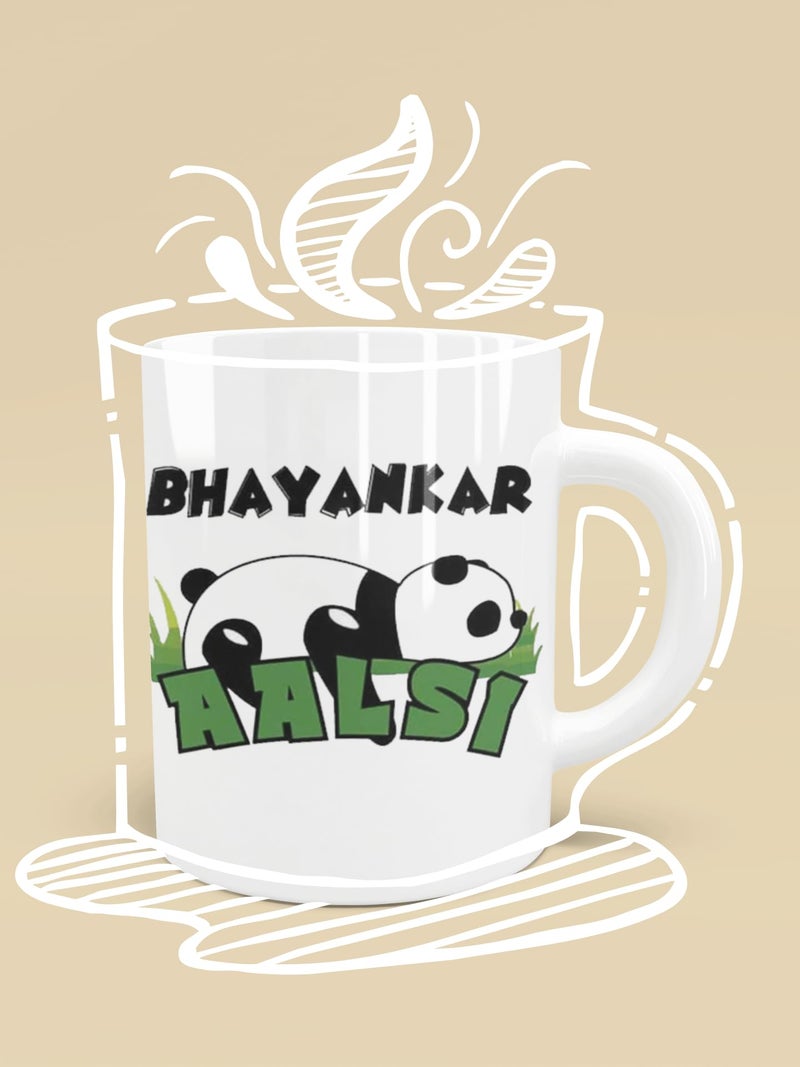 TAJNAN Funny Panda Coffee Mug – Bhayankar Aalsi Design – Cute Lazy Panda Ceramic Cup 11 oz, Gift for Friends & Office - Image 3