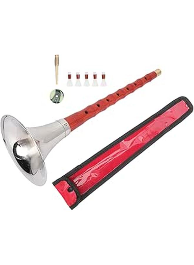 Traditional Rosewood Suona for Beginners with Case Key D Chinese Woodwind Instrument - Image 1