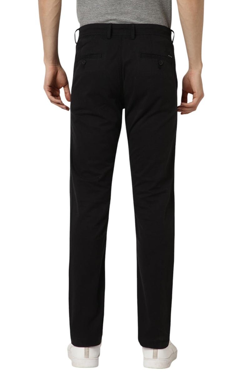 Peter England Men Black Solid Low Skinny Fit Trousers - Image 3