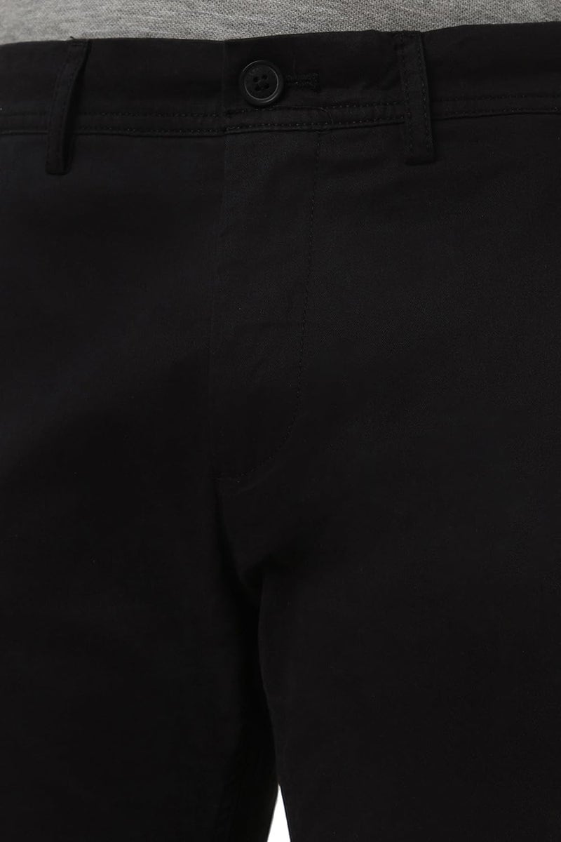 Peter England Men Black Solid Low Skinny Fit Trousers - Image 4