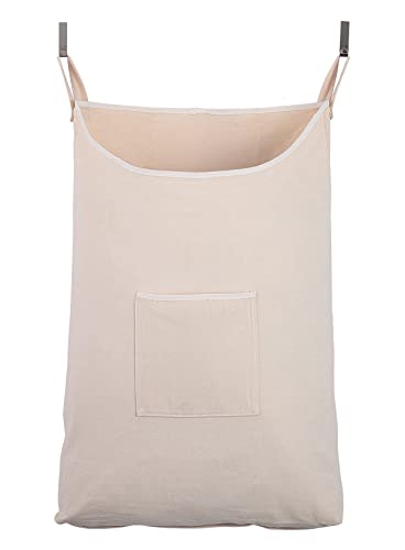 GORISEN Laundry Collector, Laundry Hamper, Door Hanging Laundry bag with hooks (Beige, 65Liters) - Image 1