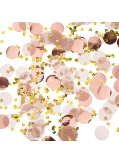 TecUnite TecUnite Round Tissue Paper Table Confetti Dots for Wedding Birthday Party Decoration, 1.76 oz(Rose Gold Confetti,2.5 cm)  - Image 1