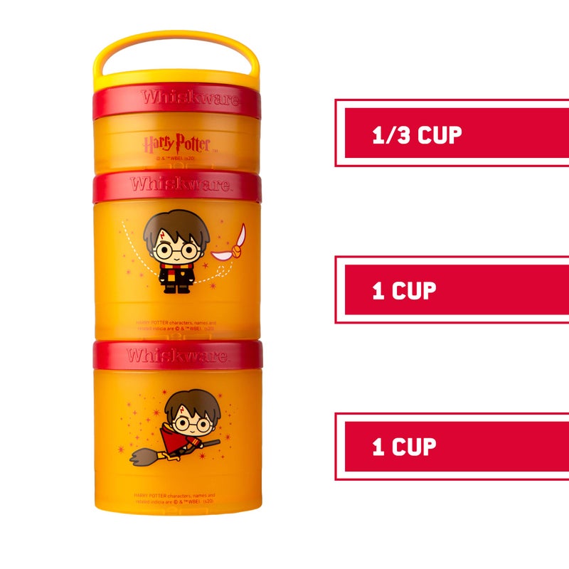 Whiskware Harry Potter Stackable Snack Containers for Babies, Kids, and Toddlers, 3 Stackable Snack Cups for School or Travel, Dobby, Elf, Formula and Cupholder Friendly, Dobby The Elf - Image 2
