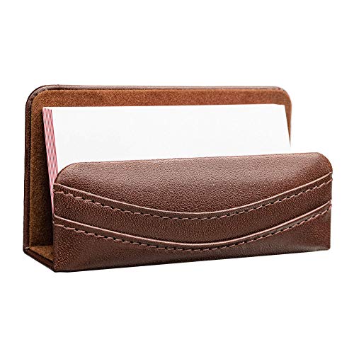 Dacasso Chocolate Brown Leather Business Card Holder - Image 1