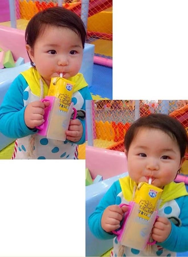 أوريتي 1 قطعة قابلة للتعديل مقبض مزدوج حامل صندوق حليب عصير الأطفال العملي - Image 5