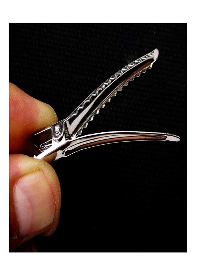 All In One 50pcs Metal Silver Single Prong Alligator Hair Clip Nickel Free 60mm - Image 4