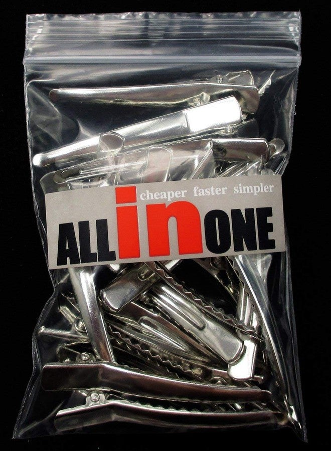 All In One 50pcs Metal Silver Single Prong Alligator Hair Clip Nickel Free 60mm - Image 5