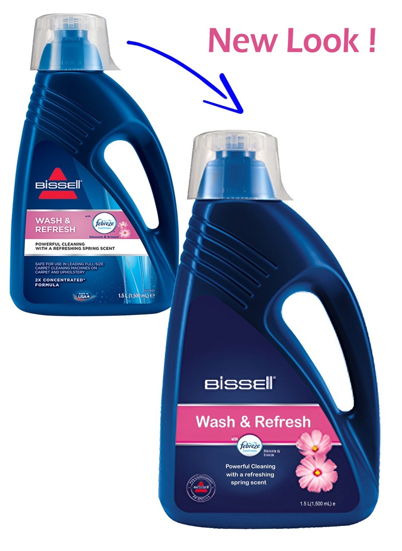 Wash and Refresh Blossom and Breeze Febreze Shampoo For Use With All Leading Upright Carpet Cleaners 1.5L