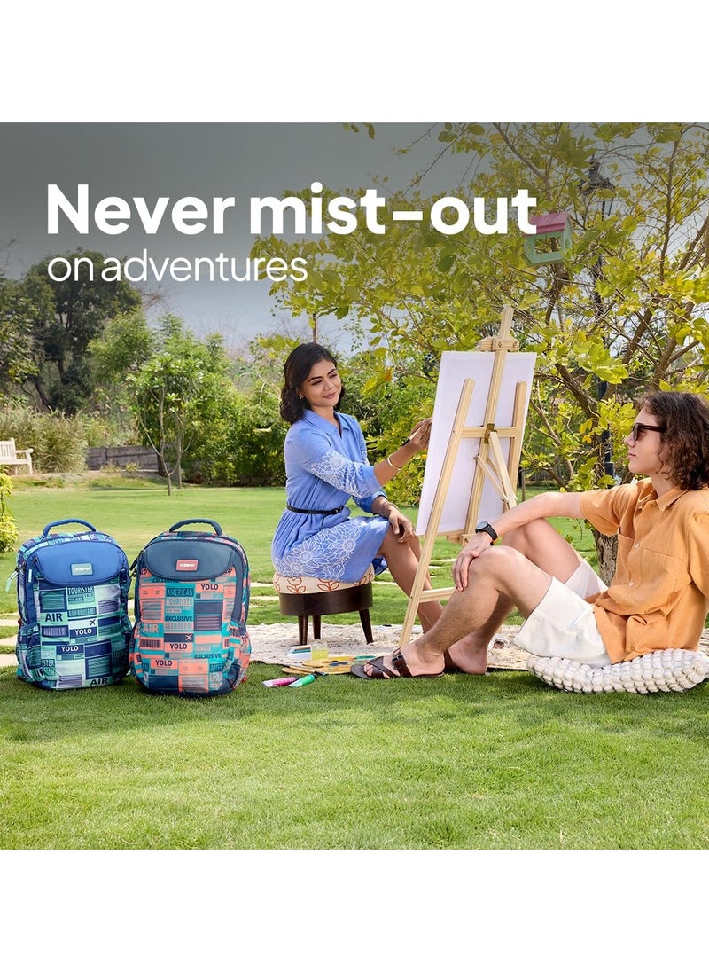 AMERICAN TOURISTER American Tourister Mist (Style 4), 31L Volume Backpack with an Add-on Rain Cover & Front Organizer, for Men & Women - BLUE/MINT  - Image 4
