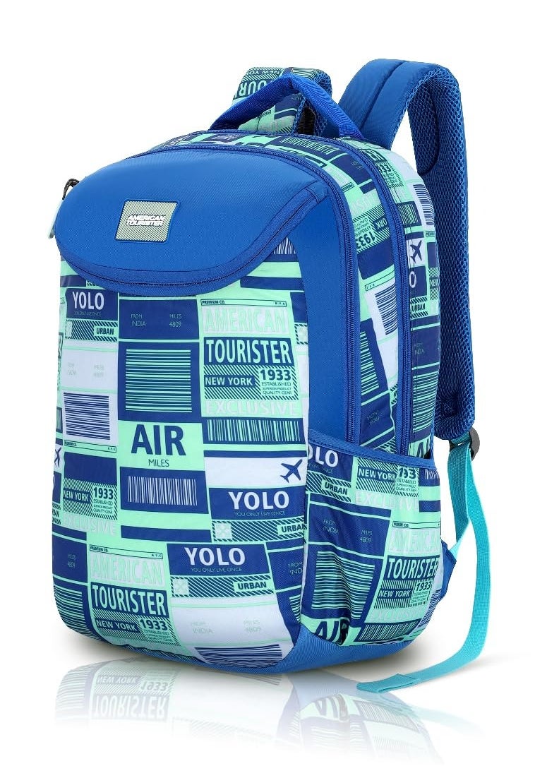 AMERICAN TOURISTER American Tourister Mist (Style 4), 31L Volume Backpack with an Add-on Rain Cover & Front Organizer, for Men & Women - BLUE/MINT  - Image 1