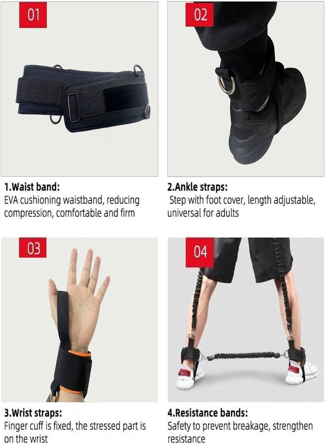 OYINDIZ Boxing Resistance Bands, Leg Strength and Agility Speed Trainer Exercise Full Body Physical Workout Power Punch Pro for MMA, Volleyball Basketball Football Training Equipment - Image 3