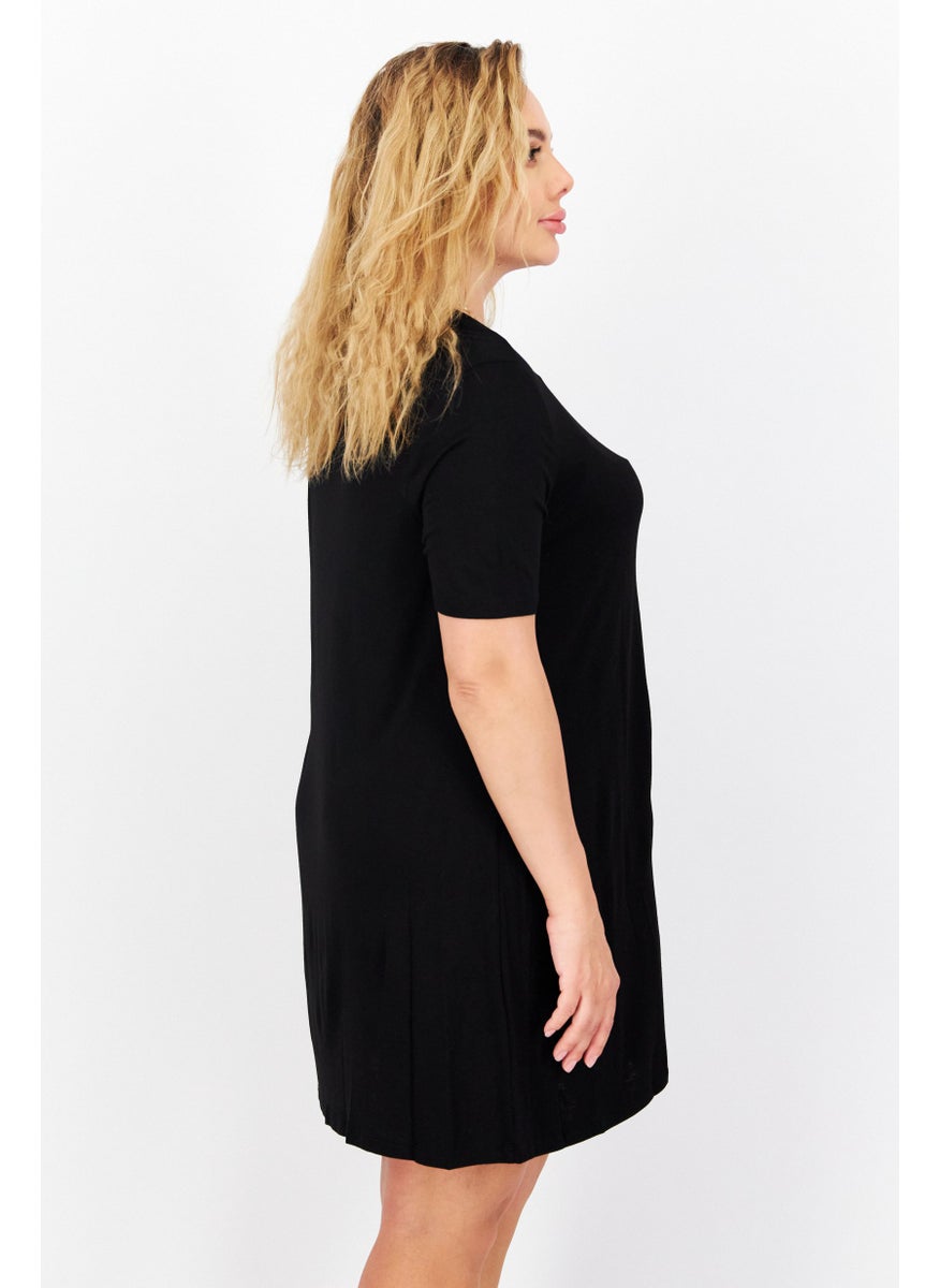 Bcbg - Women Plain Mini Dress, Black - Image 1