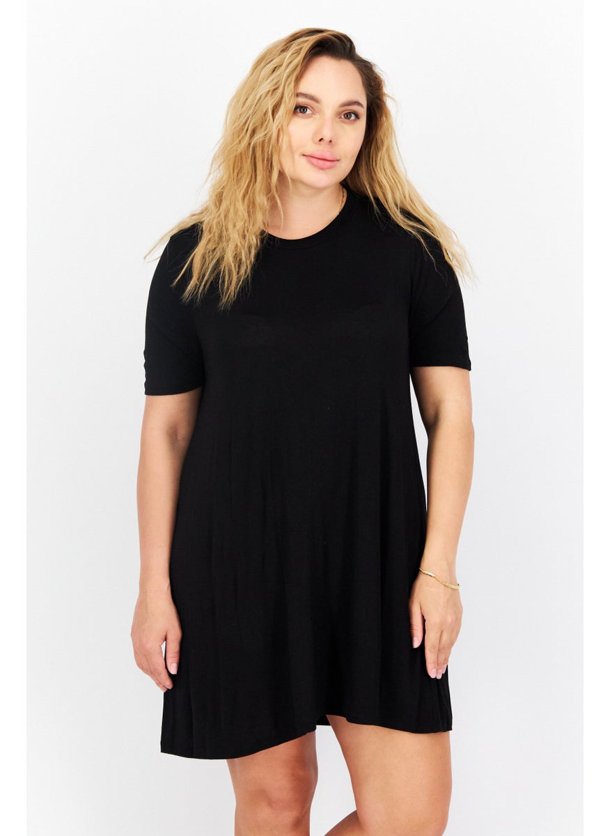 Bcbg - Women Plain Mini Dress, Black - Image 1