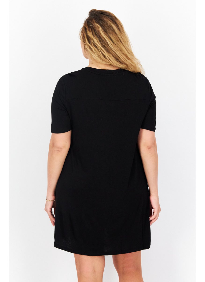 Bcbg - Women Plain Mini Dress, Black - Image 1