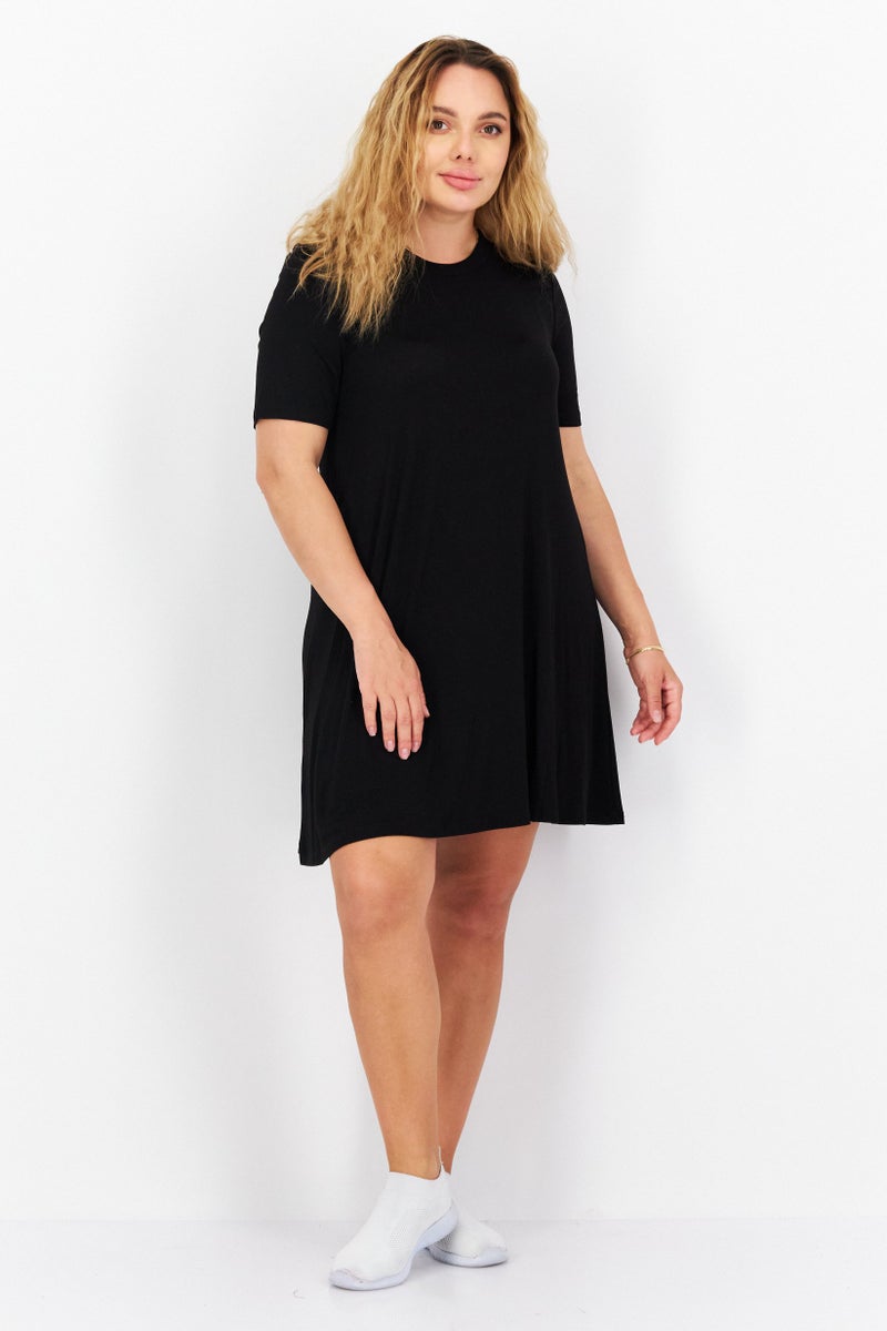 BCBG فستان ميني بسيط للنساء، أسود - Image 4