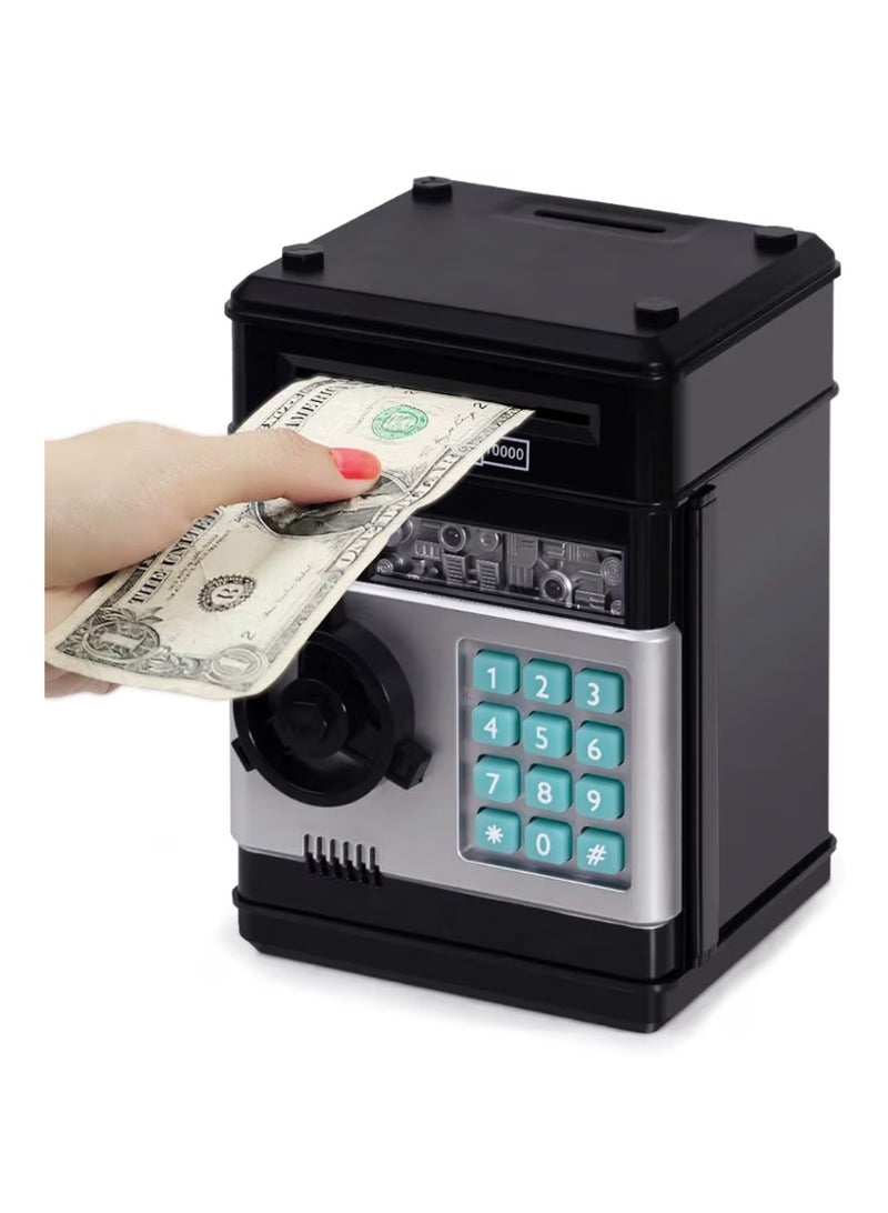 Refasy Kids Toys for Boys Girls Age 3-5,Electronic Piggy Banks for Kids Money Savings Box Toys Mini ATM Coin Bank for Children Best Birthday Xmas Gifts Cash Coin Can for Kid 8-12 Year Old Black - Image 1