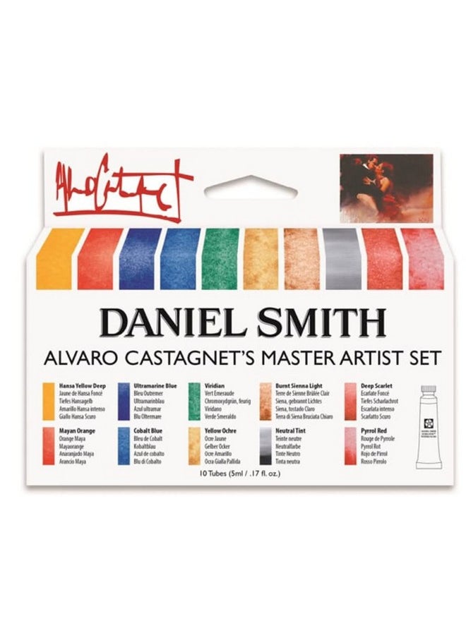 Daniel Smith DANIEL SMITH 285610016 Alvaro Castagnet Master Artist Watercolor Set (10 Pack), 5ml  - Image 1