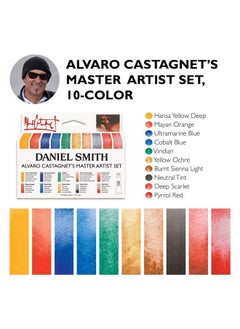 Daniel Smith DANIEL SMITH 285610016 Alvaro Castagnet Master Artist Watercolor Set (10 Pack), 5ml  - Image 3