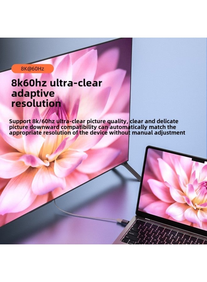 محول مغناطيسي لنقل الصوت والفيديو عالي الدقة 8K Ultra HD لواجهة HDMI HD محول ذكر UHD2.1-اللون: قابس واحد - Image 3