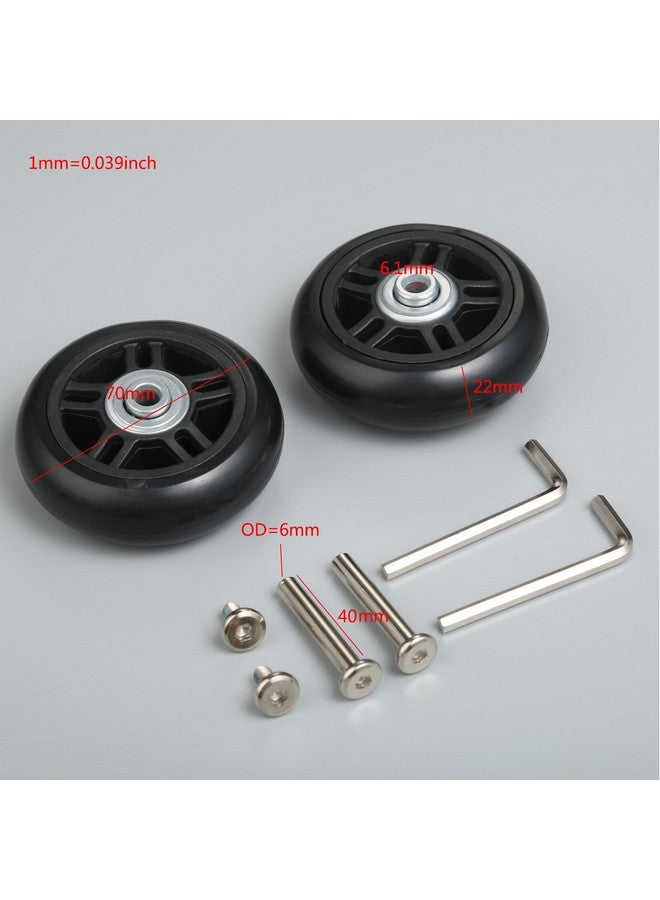 متسونينغ عجلات بديلة لحقائب السفر من Mtsooning، طقم إصلاح عجلات حقائب السفر، عجلات دوارة مطاطية مقاس 70×22 مم مع محامل - Image 2