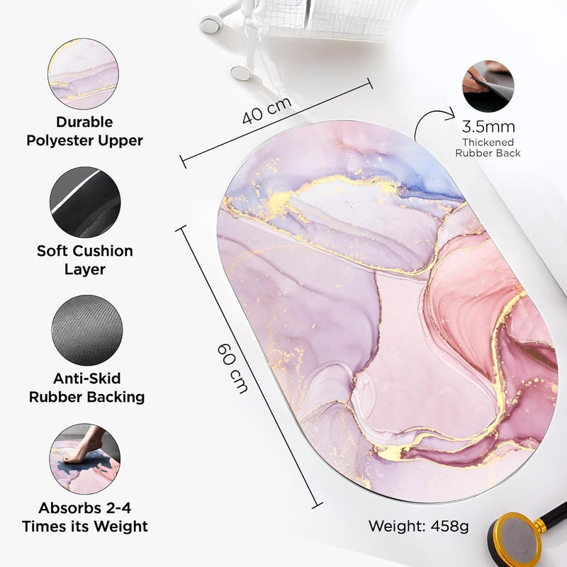 UMAI Polyester Rubber Bathroom Mat (40 * 60cm) Bath Mat | Anti Skid Mat for Bathroom Floor | Bathroom Accessories | Bathroom Mats Water Soak | Non Slip Mat for Bathroom | Floor Mat (Multicolour) - Image 2