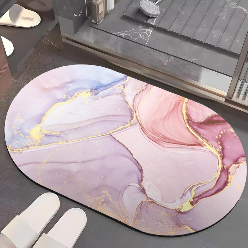 UMAI Polyester Rubber Bathroom Mat (40 * 60cm) Bath Mat | Anti Skid Mat for Bathroom Floor | Bathroom Accessories | Bathroom Mats Water Soak | Non Slip Mat for Bathroom | Floor Mat (Multicolour) - Image 1