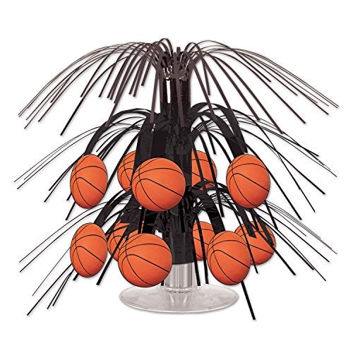 Beistle Basketball Mini Cascade Centerpiece, 7 1/2-Inch, Black/Brown - Image 2