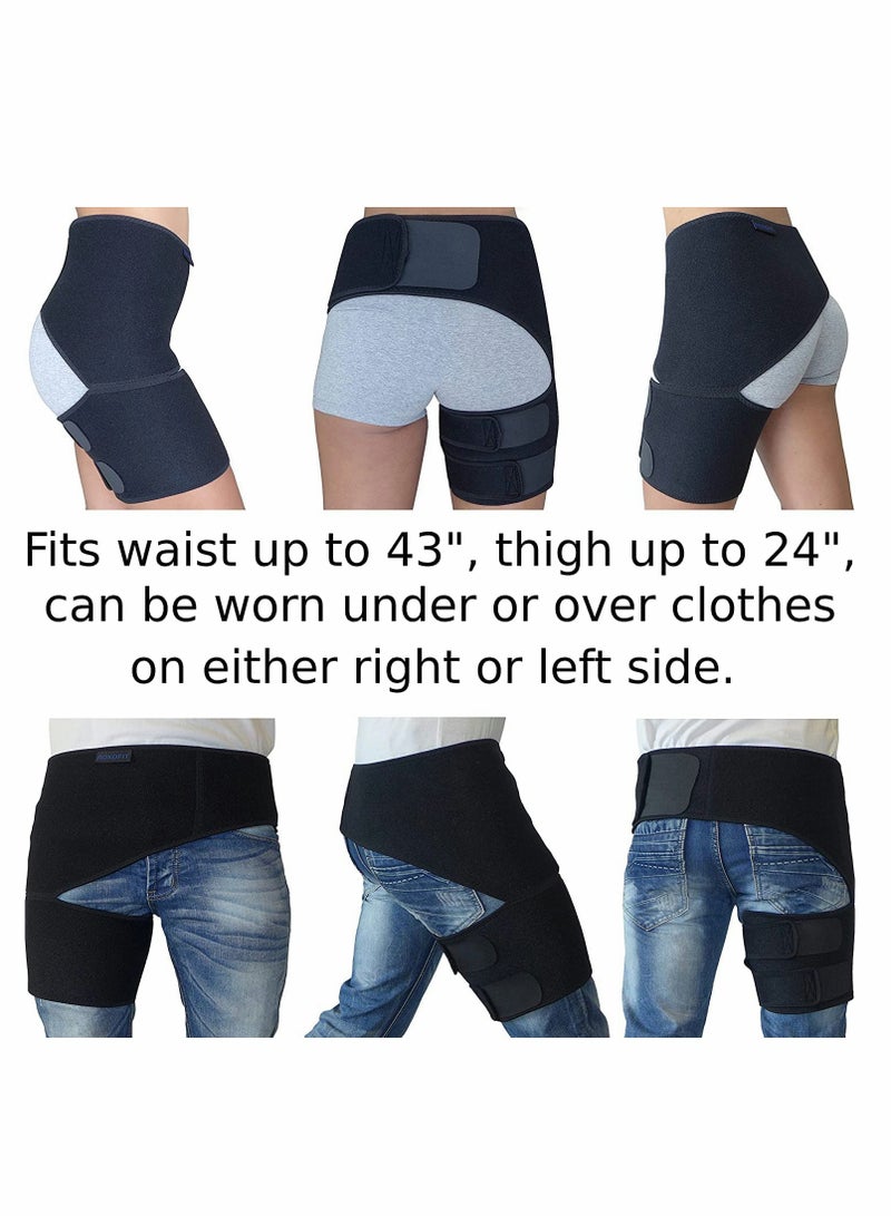 Hip & Thigh Compression Brace for Sciatica Pain Relief - Support Wrap for Hamstring & Thigh Injury Recovery - Image 3