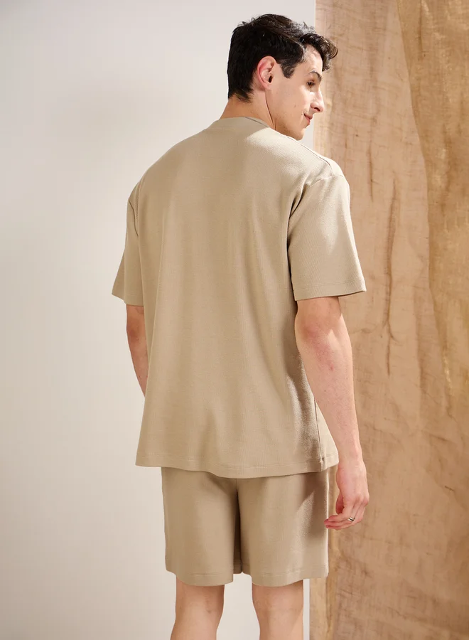 SASSAFRAS Sassafras Men Waffle Front Pocket Oversized T-Shirt