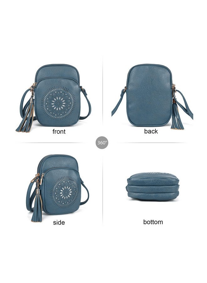 AFKOMST Triple Zip Crossbody Bags For Women Small Cute Cell Phone Purse And Boho Cross Body Handbagsvegan Leather - Image 3