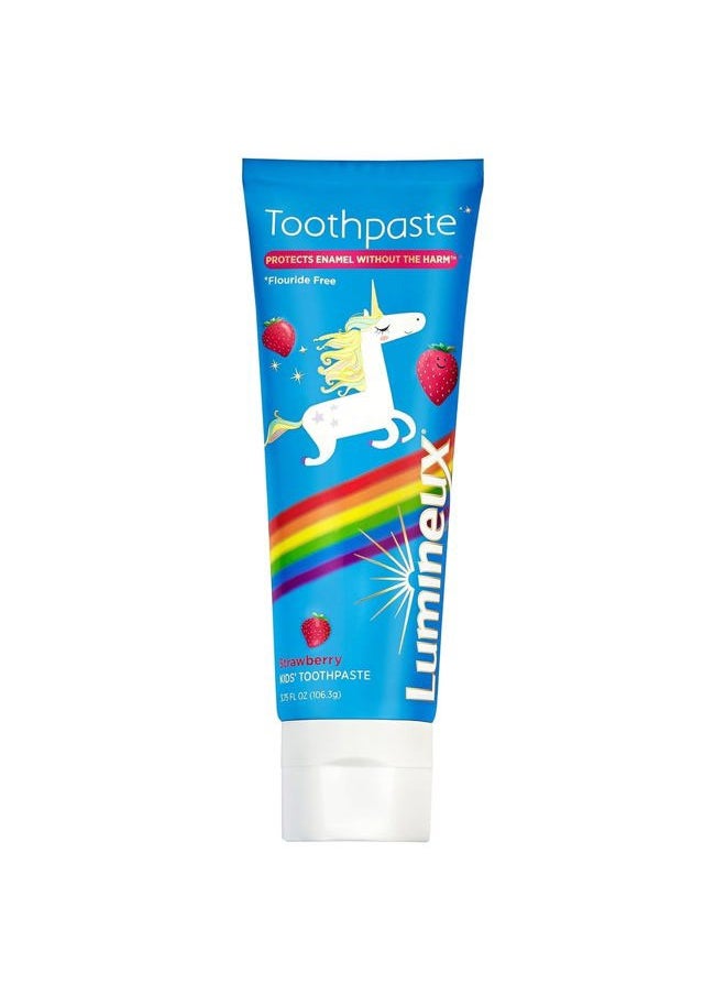 Lumineux - Dentist Formulated Kids Toothpaste, Strawberry Flavor & Unicorn Approved - Certified Non-Toxic, Fluoride Free & SLS Free - 3.75 Oz - Image 1