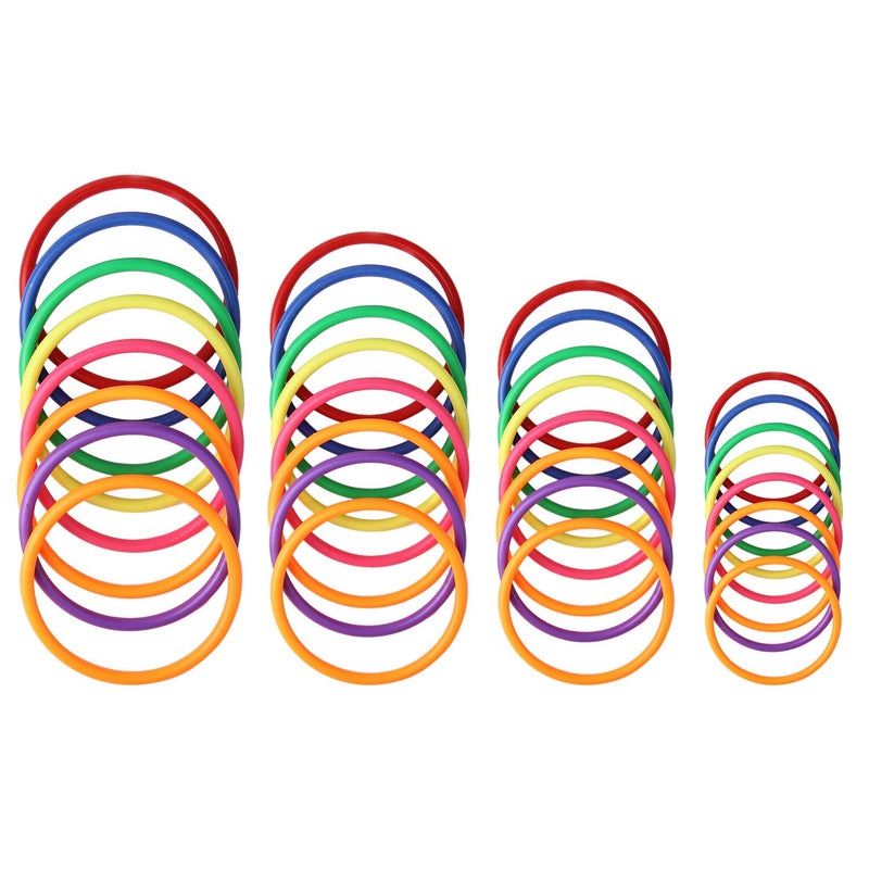 HRLORKC 32pcs Plastic Ring Toss Game Set Rings for Ring Toss for Kids Outdoor Games Plastic Carnival Rings Carnival Games for Carnival Party and Parent-Child Games (32 pcs)â€¦