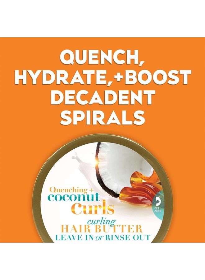 Ogx Quenching + Coconut Curls Curling Hair Butter, Deep Moisture Leave-In Hair Mask & Treatment with Coconut Oil, Citrus Oil & Honey, Paraben-Free and Sulfated-Surfactants Free, 6.6 oz - Image 1