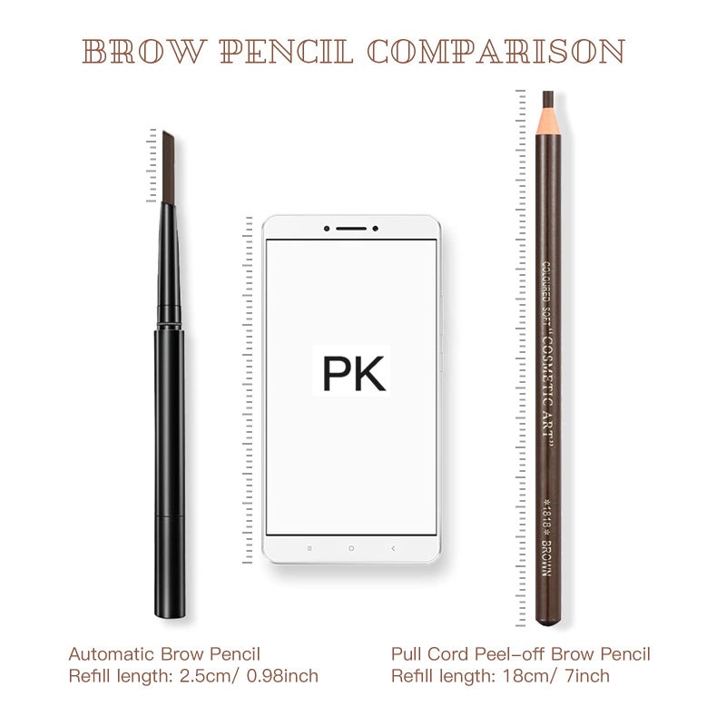 LSxia Waterproof Eye-Brow Pen-cil Set, Pull Cord Peel-off Eyebrow Pencil Microblading Pen Supplies Kit, White Eye-Liner Pencil and Eyebrows Tool Tattoo Makeup For Marking (5+1 Dark Brown) - Image 2