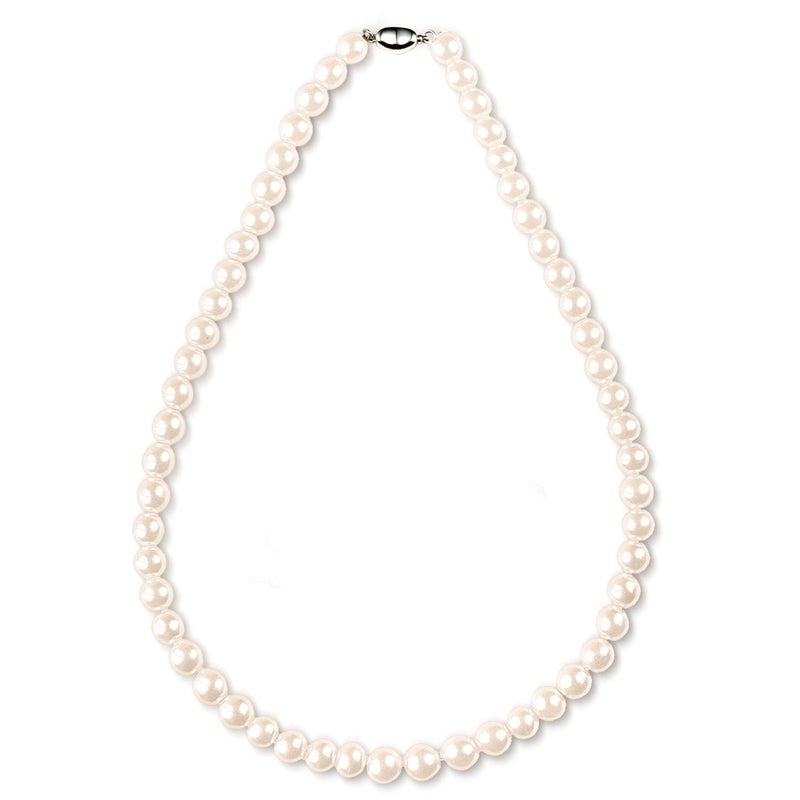 JORA Large White Round 95105mm Freshwater Cultured Pearl Single Strand Necklace for Women 18 Inch - Image 2