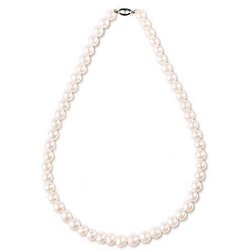 JORA Large White Round 95105mm Freshwater Cultured Pearl Single Strand Necklace for Women 18 Inch - Image 1
