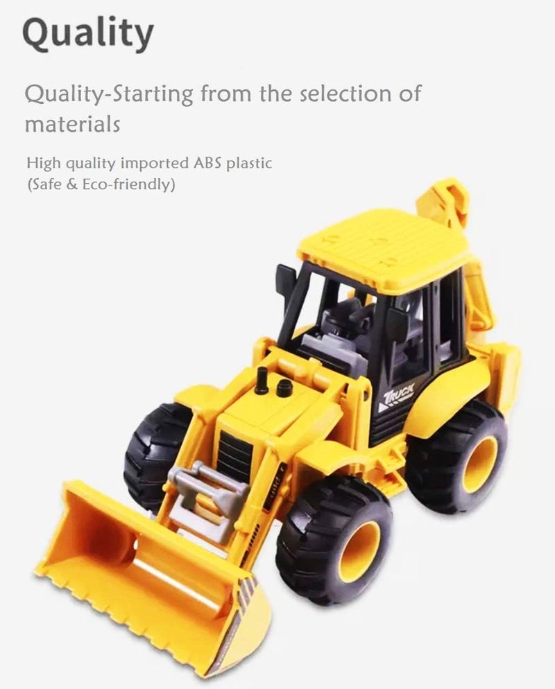 Brand Conquer Plastic Construction Realistic Engineer Vehicle Pushdozer Excavator Bulldozer Construction Toys Truck Machine for Kids Yellow (Excavator Bulldozer) - Image 4
