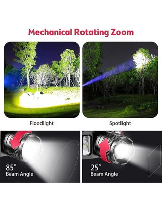 LED Headlamp Rechargeable Head Light for Adults, 360° Adjustable Angle Headlight Flashlight with 5 Modes IPX6 Waterproof, Motion Sensor, Headlight for Fishing, Camping, Hiking - view 4