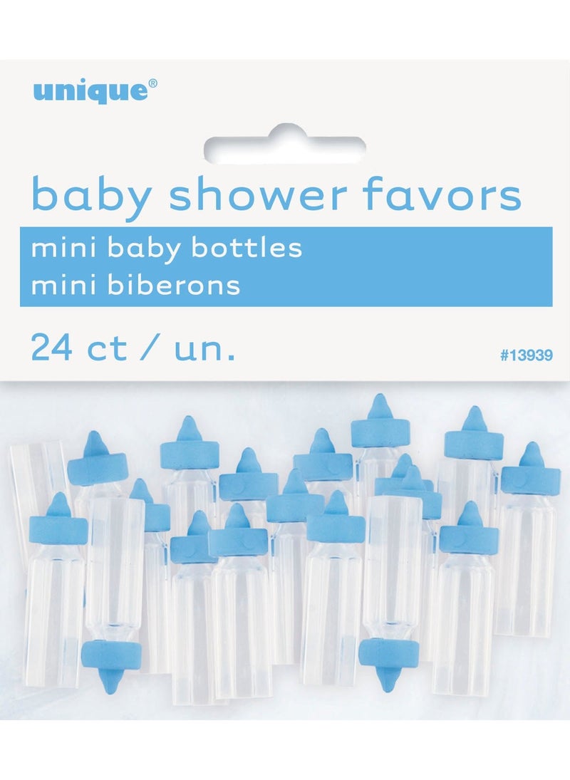 Unique Baby Shower Bottle Decorations Blue Plastic 2.5cm 24-Pack