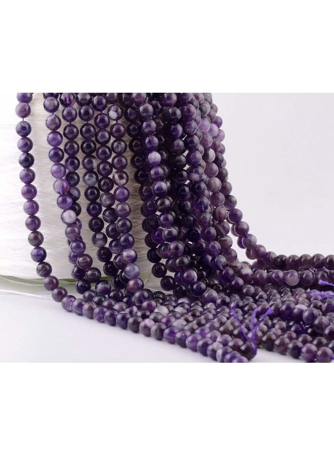 Cmidy Natural Stone Beads 100pcs 8mm Amethyst Round Genuine Real Stone Beading Loose Gemstone Hole Size 1mm DIY Charm Smooth Beads for Bracelet Necklace Earrings Jewelry Making (Amethyst) - Image 4
